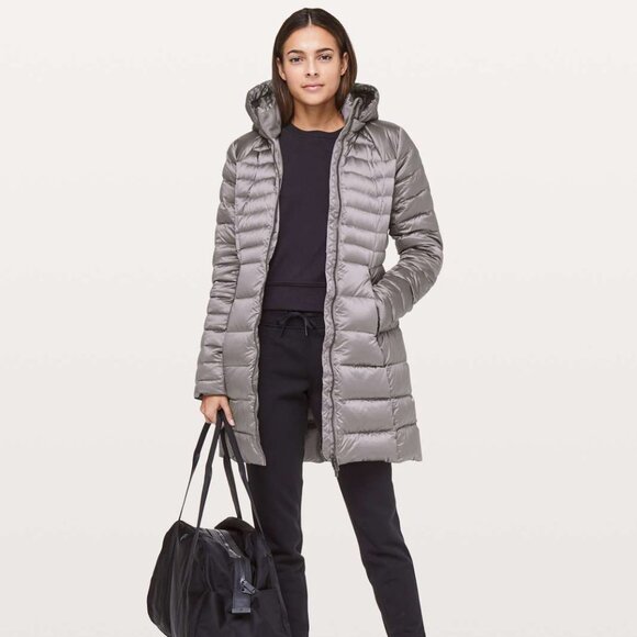 Lululemon Brave The Cold Jacket Dark Chrome 700 Fill Power Goose Down Size 6 - Picture 1 of 12